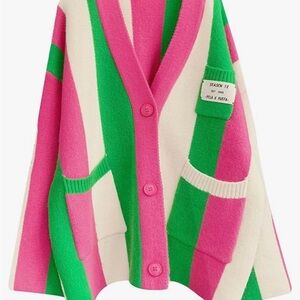 JASCLS Women's Long Sleeve Color Block Cardigan- OS